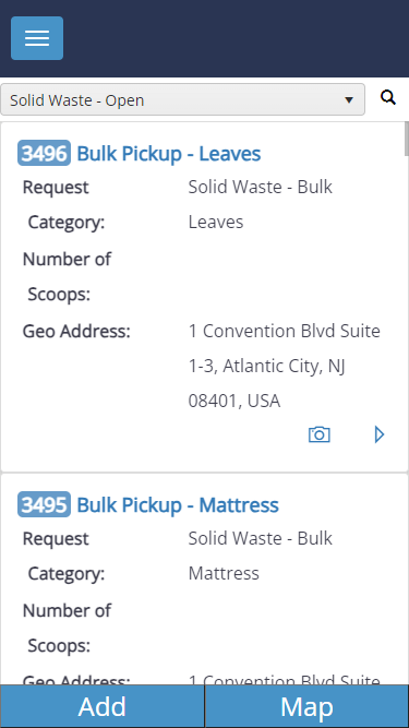Mobile device access to Solid Waste Work Orders in the field