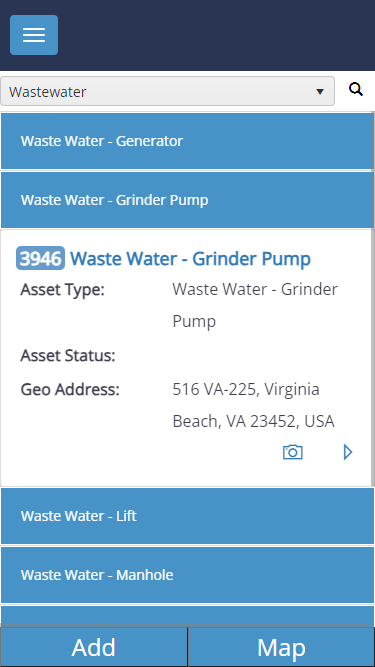 Wastewater Asset Management - Mobile/Tablet