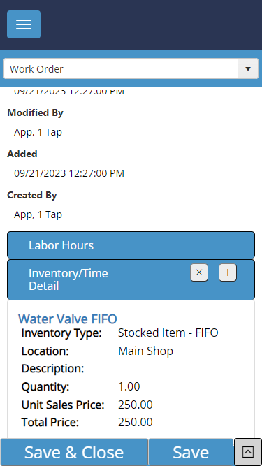 Capturing the Costs of a Work Order - Inventory
